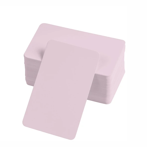 Boş Kelime Kartları 5x8 cm - 50 Adet Oval Kenarlı | Tabu & Not Kartları - Pembe ürün görseli 1