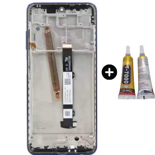 Xiaomi Pocophone Poco X3 Pro Uyumlu Çıtalı HK Lcd Ekran Dokunmatik Mavi + B7000 ürün görseli 1