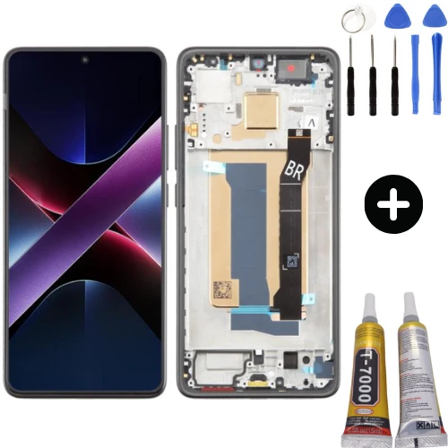 Xiaomi Pocophone Poco X7 Pro Uyumlu Çıtalı TFT Lcd Ekran Dokunmatik Siyah + Montaj Seti ürün görseli 1