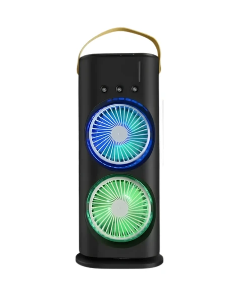 Rgb Işıklı Spreyli Masa Fanı Çift Motorlu Güçlü Üflemeli Taşınabilir Fan - Resim 3