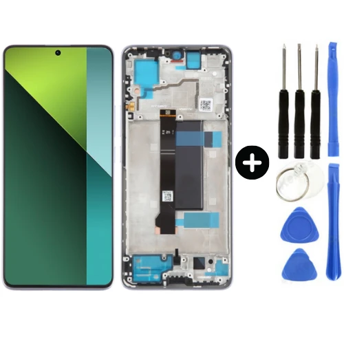 Xiaomi Redmi Note 13 Pro 5G Uyumlu Çıtalı HK Lcd Ekran Dokunmatik Mor + Tamir Seti ürün görseli 1
