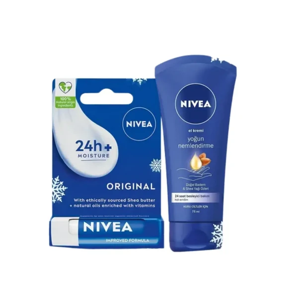 Nivea Yoğun Nemlendirici El Kremi 75ml, Original Dudak Kremi 4,8gr ürün görseli 1