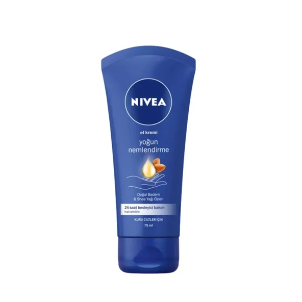 Nivea Yoğun Nemlendirici El Bakım Kremi 75ml, Doğal Badem, Shea Yağı, Koruyucu, Besleyici, Kuru Ciltler ürün görseli 1