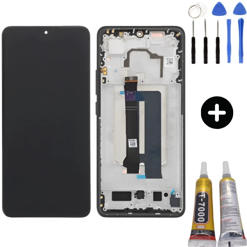 Xiaomi Pocophone Poco X6 Pro Uyumlu Çıtalı OLED Lcd Ekran Dokunmatik Beyaz - Silver + Montaj Seti ürün görseli 1