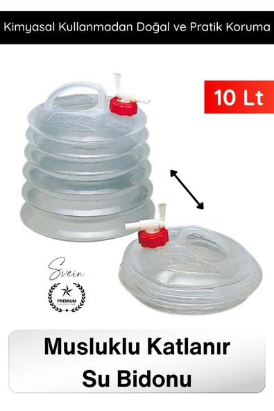 #Bidon Kamp Karavan Piknik Dağcılık Katlanır Su Bidonu 10 Litre Musluklu Akordiyon Su Deposu BPA Free Taşınabilir Su Tan ürün görseli 1