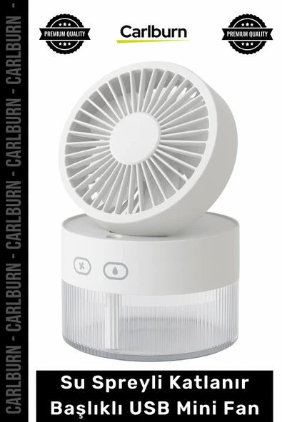 #Vantilatör Masaüstü Şarjlı Portatif Hava Soğutucu Işıklı Su Spreyli Katlanır Başlıklı USB Mini Fan ürün görseli 1