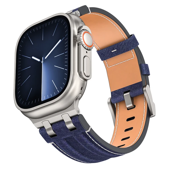 Apple Watch 44mm KRD-153 Kot Kumaş Tasarımlı Kordon Uyumlu Kordon Kot Kumaş Tasarımlı KRD-153 ürün görseli 1
