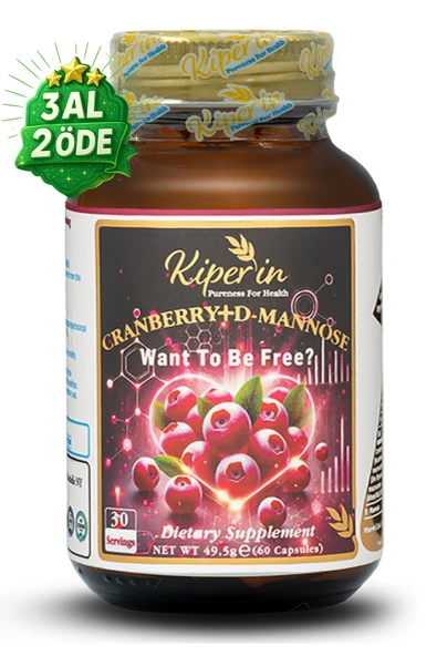 Cranberry, D-Mannoz, C Vitamin - - Yolu Sağlığı (60Kapsül & 1400mg) | Akıllı Gıda Takviyesi ürün görseli 1