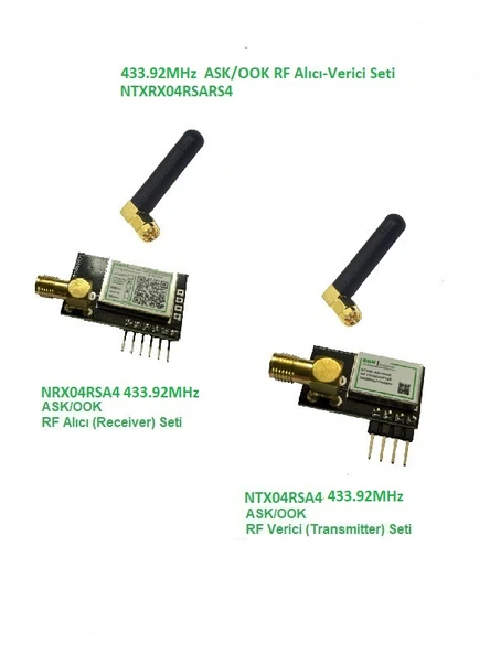 433.92MHz ASK/OOK RF Alıcı Verici Seti (NTXRX04RSARS4) ürün görseli 1