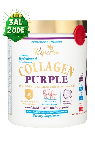 %100 Saf ve Doğal Mor & Çoklu Kolajen Peptitleri içeren Lipozomal Teknoloji Diyet Takviyesi (576gr) ürün görseli 1