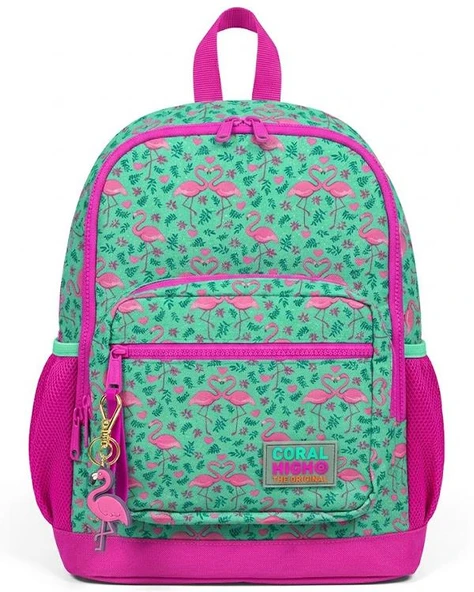 Coral High Su Yeşili Flamingo Desenli Okul Çantası 23712 ürün görseli 1