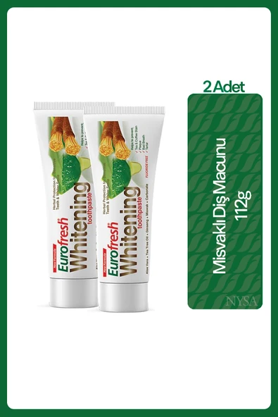 FARMASİ FARMASİ EUROFRESH WHİTENİNG ALOE VERAL MİSVAKLI DİŞ MACUNU 112G 2' Lİ SET ürün görseli 1