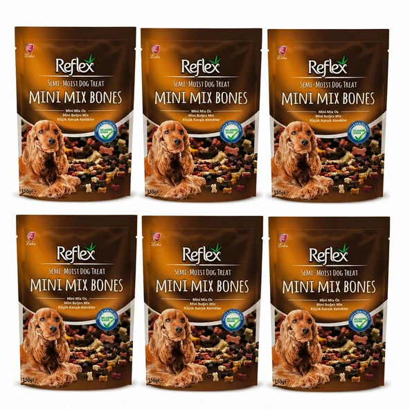 Reflex Mini Mix Bones Yarı Islak Köpek Ödül Kemiği 150 Gr*6 ürün görseli 1
