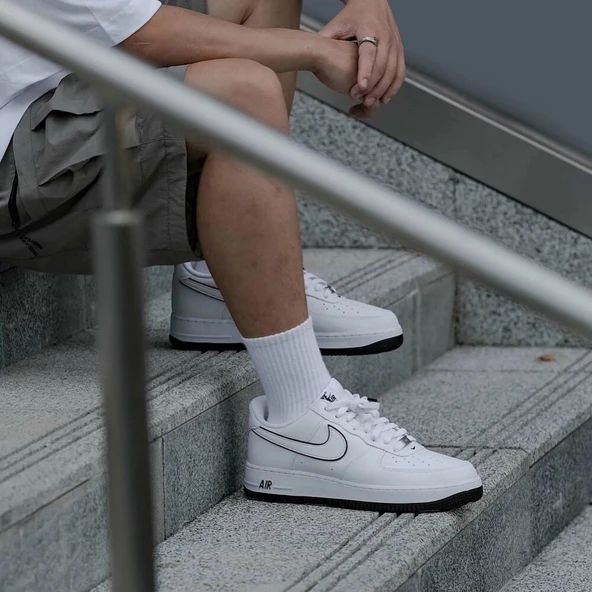 Nike Air Force 1 07 Low White Black “ Outline Swoosh “ ürün görseli 1