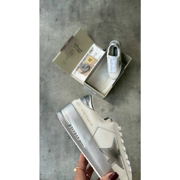 Golden Goose Unisex White Silve - Resim 5