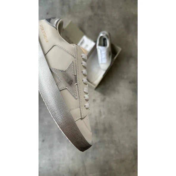 Golden Goose Unisex White Silve - Resim 3