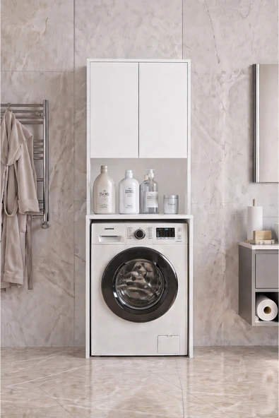 Çamaşır Makinası Dolabı Kurutma Makinası Dolabı 2 Kapaklı 190x67x67 ürün görseli 1