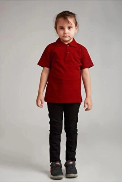 Zeta Group Kısa Kol Polo Yaka Okul Ve Günlük 2 Düğmeli Bordo Çocuk T-Shirt - Bordo - ILC2.UMG-KEISC-BOR-COC ürün görseli 1