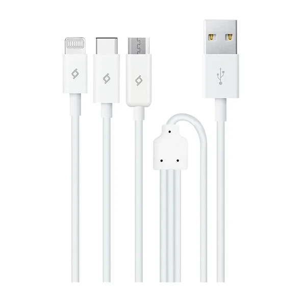 Ttec 2Dk7521 Trio Şarj Kablosu Typec,Lightning,Micro Usb Beyaz ürün görseli 1
