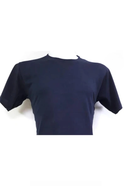 Batıdan Kısa Kol Bisiklet Yaka Düz Günlük Stil 100% Pamuk T-Shirt Lacivert - BATDNUTVSHHRTT-BLA-YET ürün görseli 1