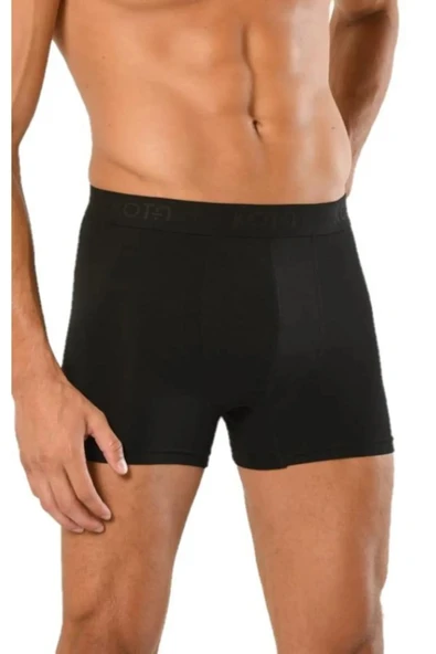Arseno Erkek Penye Boxer Lastikli Renk - Siyah 6'lı Paket Büyük Beden - ARSNOKOGTAR10C00BTL-SI ürün görseli 1