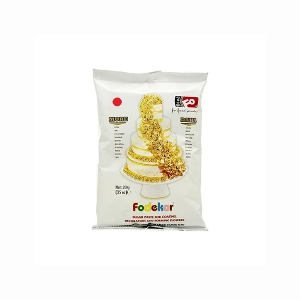 Kırmızı Fodekor Kaplama, Dekor ve Çiçek Yapımı için Şeker Hamuru 250 gr ürün görseli 1
