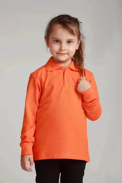 Arseno Uzun Kol Polo Yaka Günlük 2 Düğmeli Yetişkin Turuncu T-Shirt - Turuncu - ARSNOUMF-UPZ-ZTUR-YET ürün görseli 1