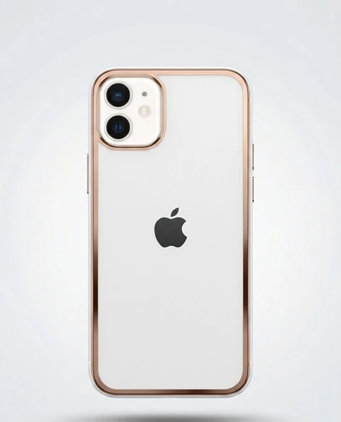 IPHONE 11 UYUMLU CAM KILIF GOLD BEYAZ ürün görseli 1
