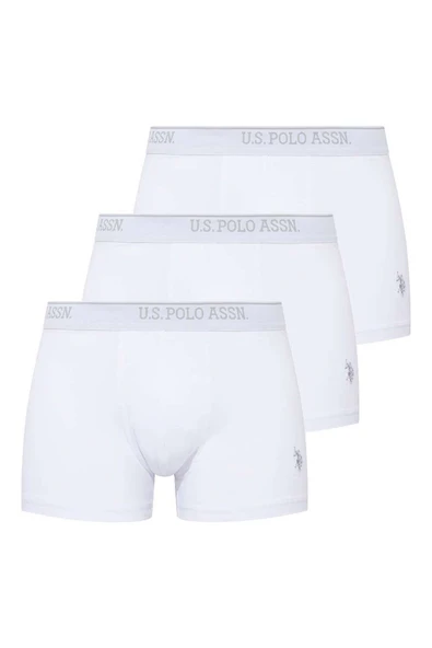 U.S. Polo Assn. U.S. Polo Assn. Erkek 3' Lü Beyaz Pamuklu Kutulu Boxer - Beyaz - SREIA80B09Z7X ürün görseli 1