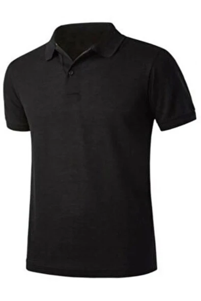 Zeta Group Kısa Kol Polo Yaka Günlük 2 Düğmeli Siyah T-Shirt - Siyah - BYNVAUML-KOISR-SIY-YET ürün görseli 1