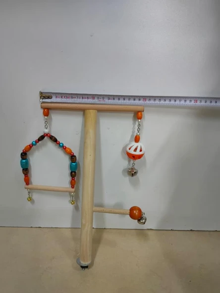Netx  Kuş Oyuncaklı Kafes Üstü Tünek 25x34x1 cm Muhabbet ve Paraket için uygundur ürün görseli 1