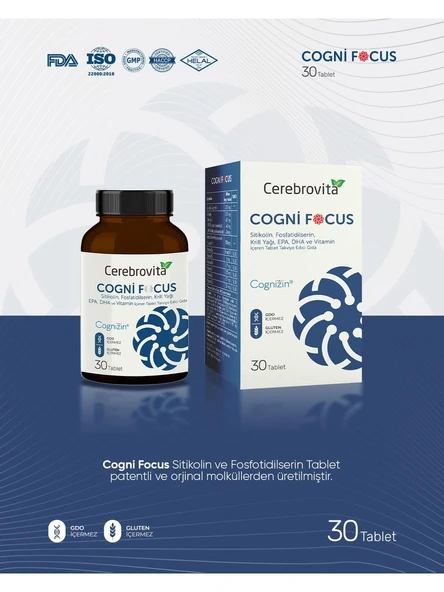 Cerebrovita Cogni Focus 30 Tablet ürün görseli 1