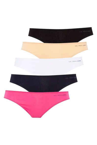 U.S. Polo Assn. Siyah - Beyaz - Ten - Fuşya - Lacivert 5 Li Brazilian Slip ürün görseli 1