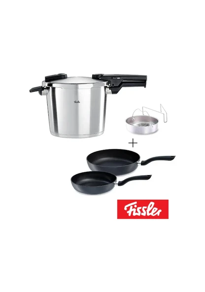 Fissler - Vitaquick Premium 6 Litre Düdüklü Tencere + Tava Set ürün görseli 1