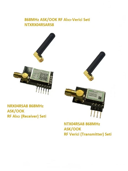 868MHz ASK/OOK RF Alıcı Verici Seti (NTXRX04RSARS8) ürün görseli 1