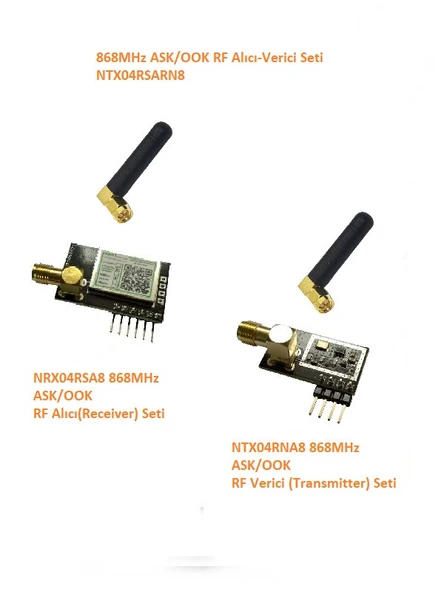 868MHz ASK/OOK RF Alıcı Verici Seti (NTXRX04RSARN8) ürün görseli 1