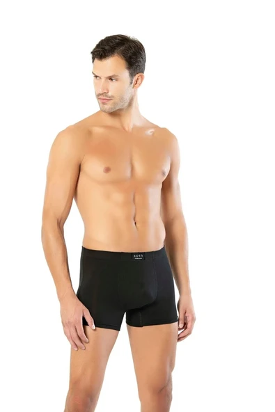 Arseno Erkek Penye Boxer Lastikli Renk ve Desen Çeşitli Siyah 6'lı Paket - Siyah - ARSNOKOUTAT10S09-SI ürün görseli 1