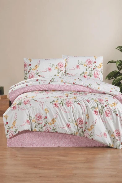 Rose Çift Kişilik Nevresim Takımı Pembe ürün görseli 1