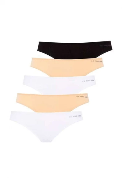 U.S. Polo Assn. Kadın Ten Çok Renkli Brazilian Stil 5'Li Slip - Ten - ARSNO67I00V7-IT ürün görseli 1