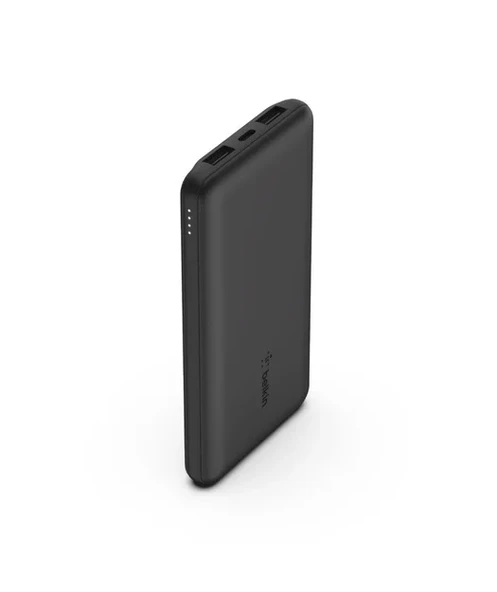 Belkin 10K Power Bank + USB-C 15W, Çift USB-A, 15cm USB-A - C Kablo, Siyah ürün görseli 1