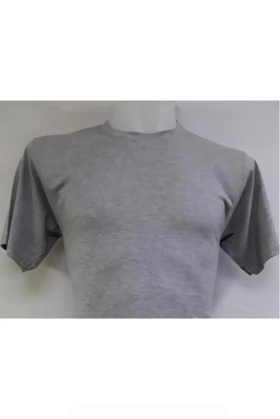 DMD GROUP Kısa Kol Bisiklet Yaka Düz Günlük Stil 100% Pamuk Giyim T-Shirt Gri - Gri - DMDAYUTXSHLRTZ-BGRI-YET ürün görseli 1