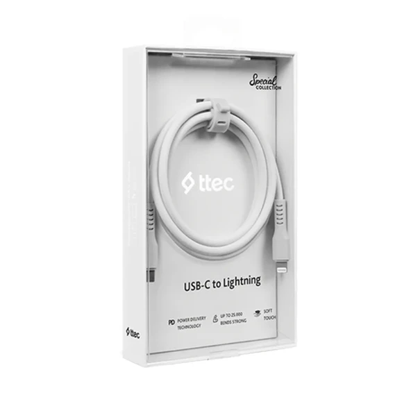 Ttec USB-C - Lightning Hızlı Şarj Kablosu 120cm Beyaz ürün görseli 1