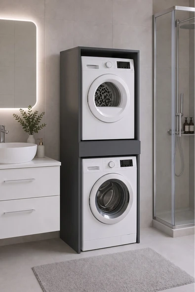 Çamaşır Makinası Dolabı Kurutma Makinası Dolabı Tek Çekmeceli 190x67x60 ürün görseli 1