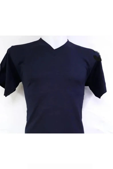 Zeta Group Kısa Kol V Yaka Düz Günlük Stil 100% Pamuk Giyim T-Shirt Lacivert - Lacivert - ILC2.UTTSHDRTN-LA-YET ürün görseli 1