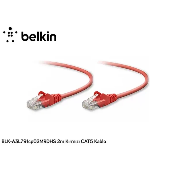 Belkin Blka3L791Cp02Mrdhs 2M Cat5 Kablo,Kırmızı ürün görseli 1
