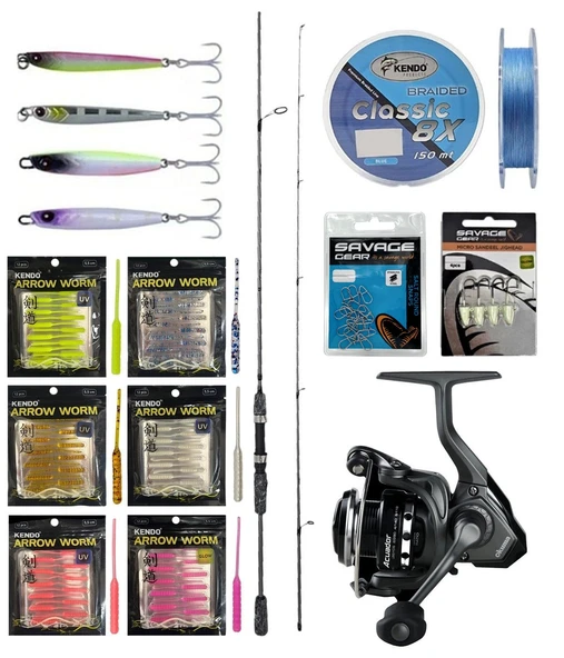 YekOutdoor Arrow Worm LRF Seti Okuma Wave Up Spin 165cm 3-14gr 2 Parça Olta Kamışı&Okuma Acuador ACU-1000A 3+1BB Olta Makinesi ürün görseli 1