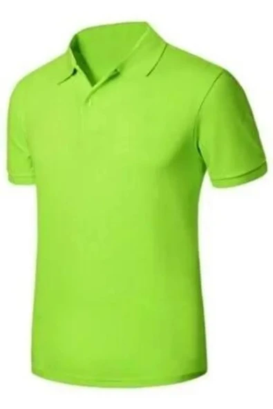 Arseno Kısa Kol Polo Yaka Günlük 2 Düğmeli Elma Yeşili T-Shirt - Yeşil - ARSNOUML-KBISR-ELMA-YET ürün görseli 1