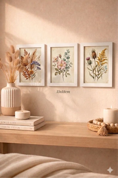 Modern Dekor Beyaz Çerçeve - 3 adet 13x18 cm ürün görseli 1