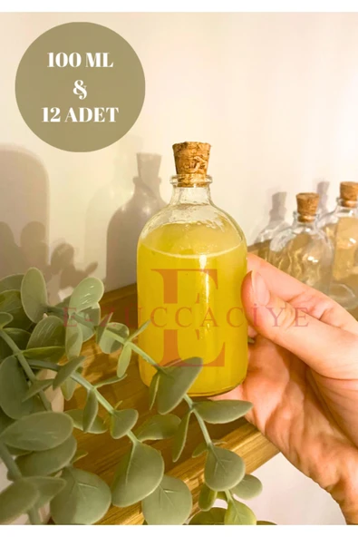(100 ML) 12 Adet Cam Ginger Shot Detox Şişesi Sızdırmaz Mantar Kapaklı Çok Amaçlı 100 ml ürün görseli 1