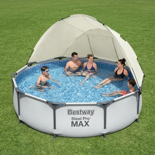 Bestway Steel Pro MAX Gölgelikli Yer Üstü Prefabrik Havuz 305cm x 76cm 56406 BW608 ürün görseli 1